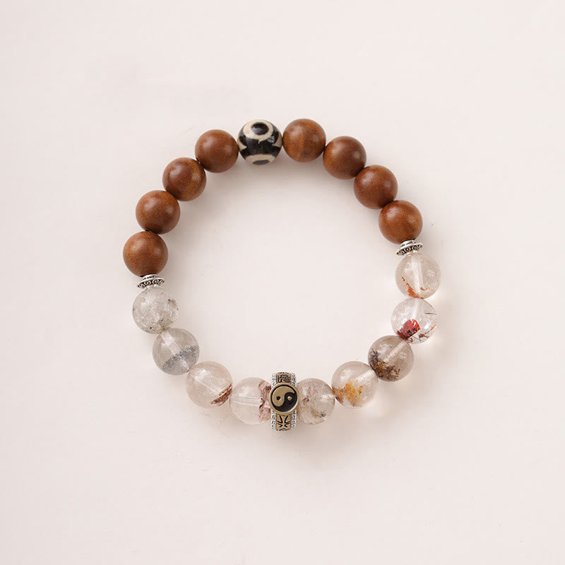 Buddha Stones Blikseminslag Houten Rode Fantoom Yin Yang Armband - image 9