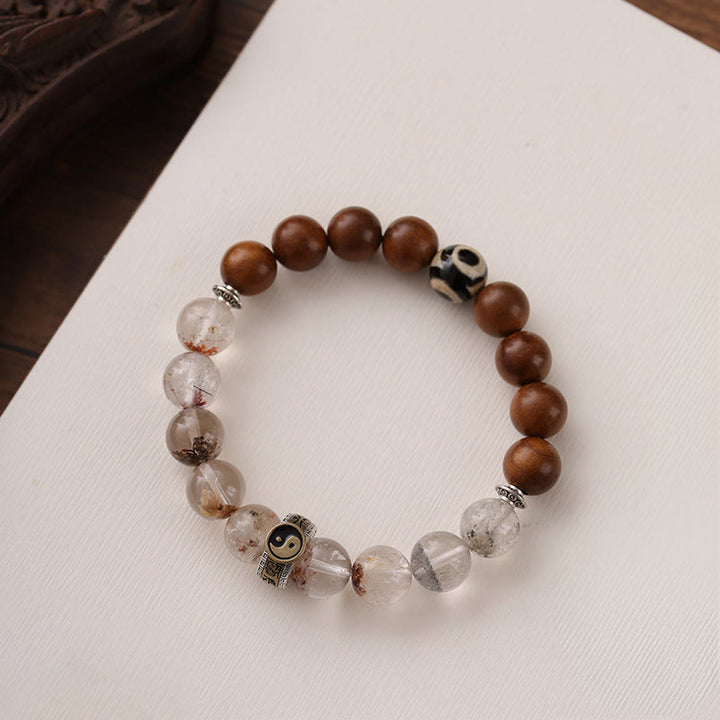 Buddha Stones Blikseminslag Houten Rode Fantoom Yin Yang Armband - image 8