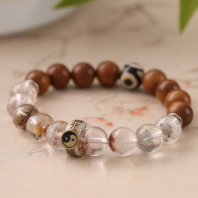 Buddha Stones Blikseminslag Houten Rode Fantoom Yin Yang Armband - image 10