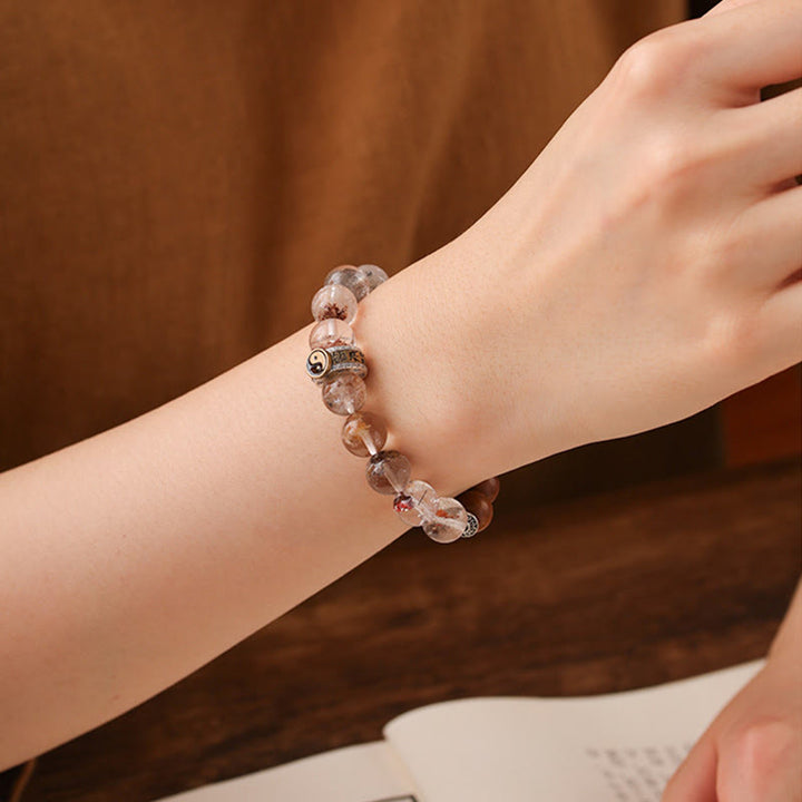 Buddha Stones Blikseminslag Houten Rode Fantoom Yin Yang Armband - image 15