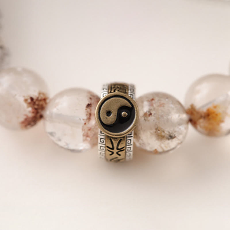 Buddha Stones Blikseminslag Houten Rode Fantoom Yin Yang Armband - image 12