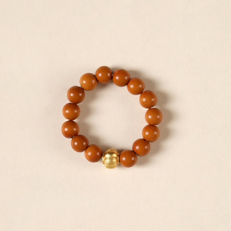 Buddha Stones Olijfpitkraal Koperen Munt Binnenste Ring - Lantaarnpatroon - 4 mm - image 12