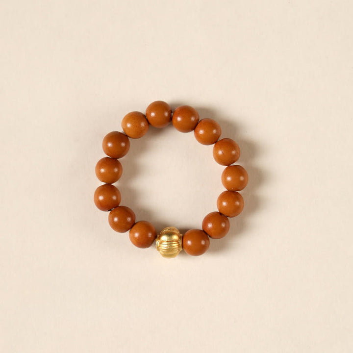 Buddha Stones Olijfpitkraal Koperen Munt Binnenste Ring - Lantaarnpatroon - 4 mm - image 12