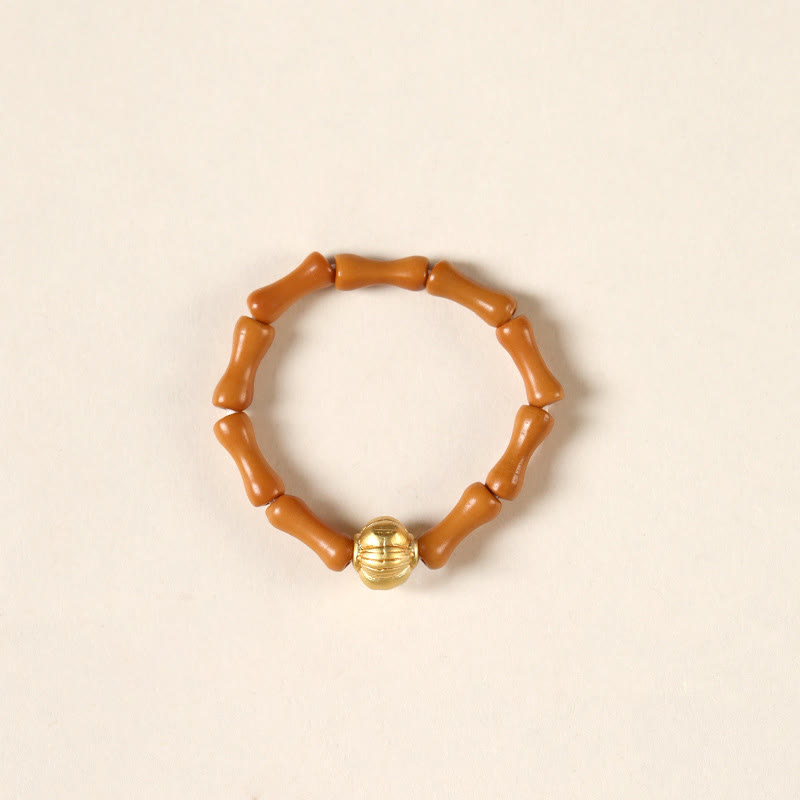 Buddha Stones Olijfpitkraal Koperen Munt Binnenste Ring - Lantaarnpatroon - 6mm - image 14