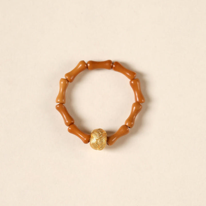 Buddha Stones Olijfpitkraal Koperen Munt Binnenste Ring - koperen kraal - 6mm - image 9