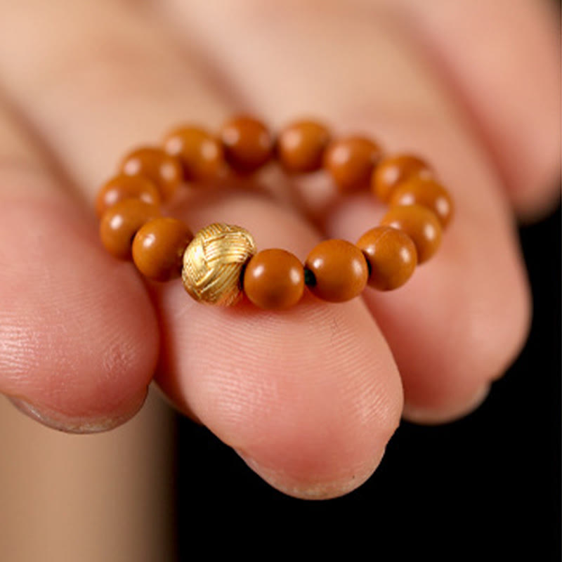 Buddha Stones Olijfpitkraal Koperen Munt Binnenste Ring - image 8