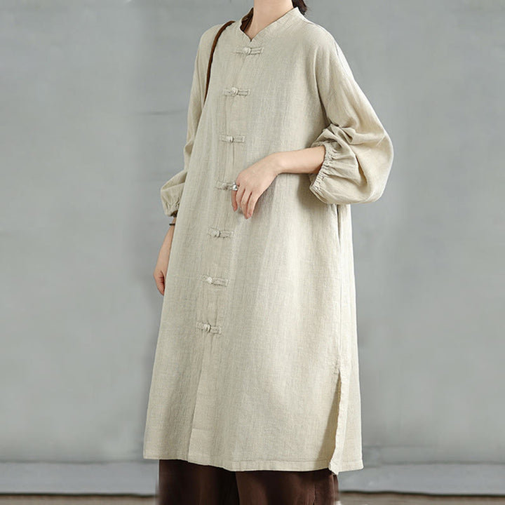 Buddha Stones Casual damesjas met kikkerknopen en Zakken - image 16