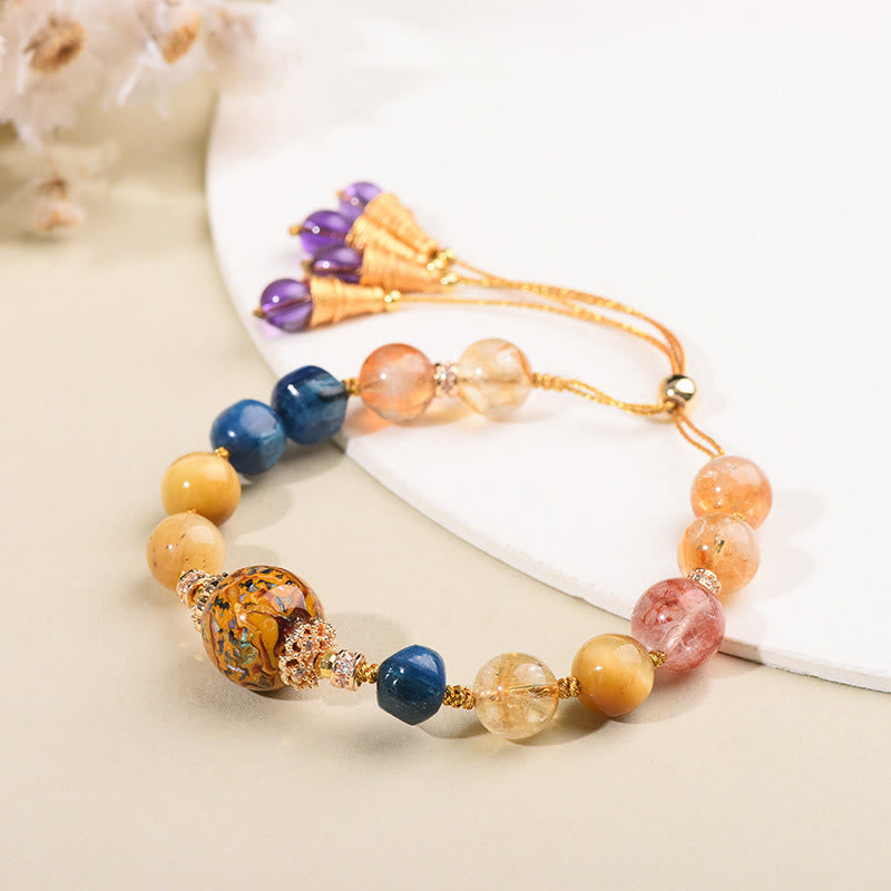 Buddha Stones Handgeweven Tibetaanse Armband met diverse kristallen - image 1