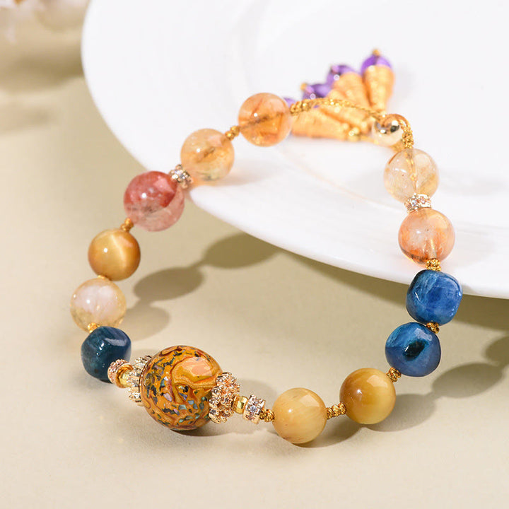 Buddha Stones Handgeweven Tibetaanse Armband met diverse kristallen - image 2