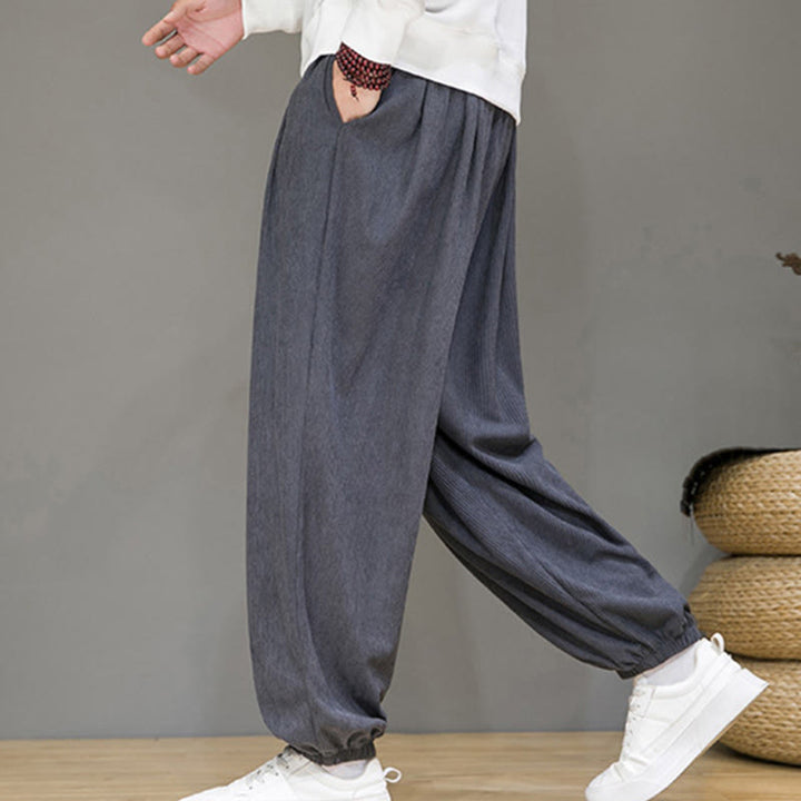 Buddha Stones Commute Plain heren thermische fleecegevoerde enkellange broek met Zakken - Licht leigrijs - US/UK/AU46, EU56 (5XL) - image 0