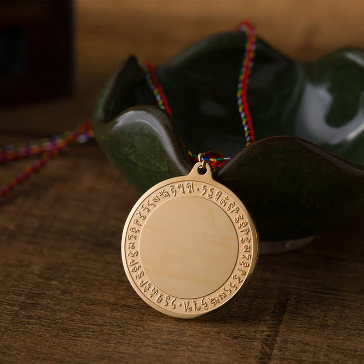 Buddha Stones Blauwe Medicijn Boeddha Hart Mantra Titanium Stalen Geloof Gekleurde Touw Ketting - image 3