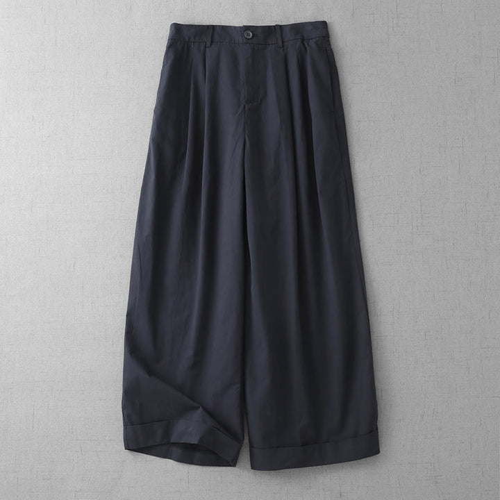 Buddha Stones Casual effen polyester damesbroek met wijde pijpen, Lengte 7-8, met Zakken. - Middernachtblauw - US14, UK/AU18, EU46 (2XL) - image 12