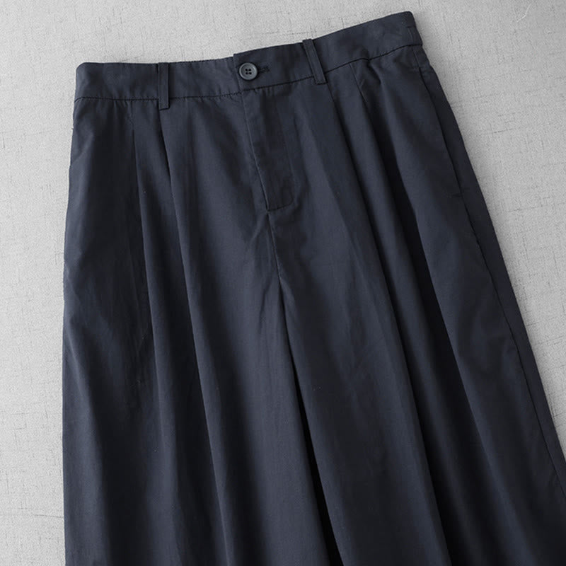 Buddha Stones Casual effen polyester damesbroek met wijde pijpen, Lengte 7-8, met Zakken. - image 13