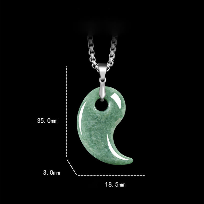 Buddha Stones Druppelvormige jade titanium stalen ketting Ketting - image 2