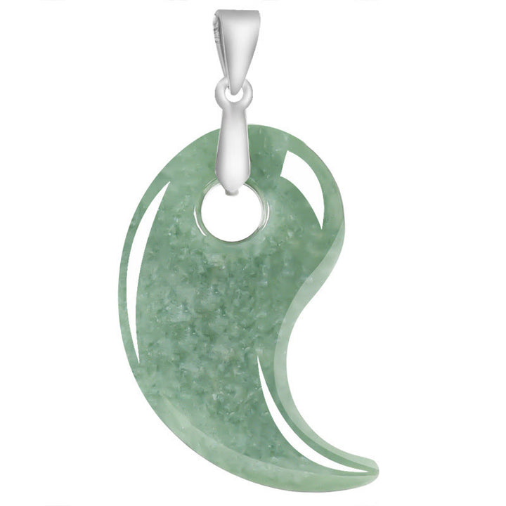 Buddha Stones Druppelvormige jade titanium stalen ketting Ketting - image 1