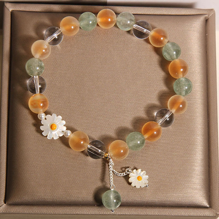 Buddha Stones Natuurlijke Daisy Candy agaat groene aardbeikwarts helende Armband - image 3