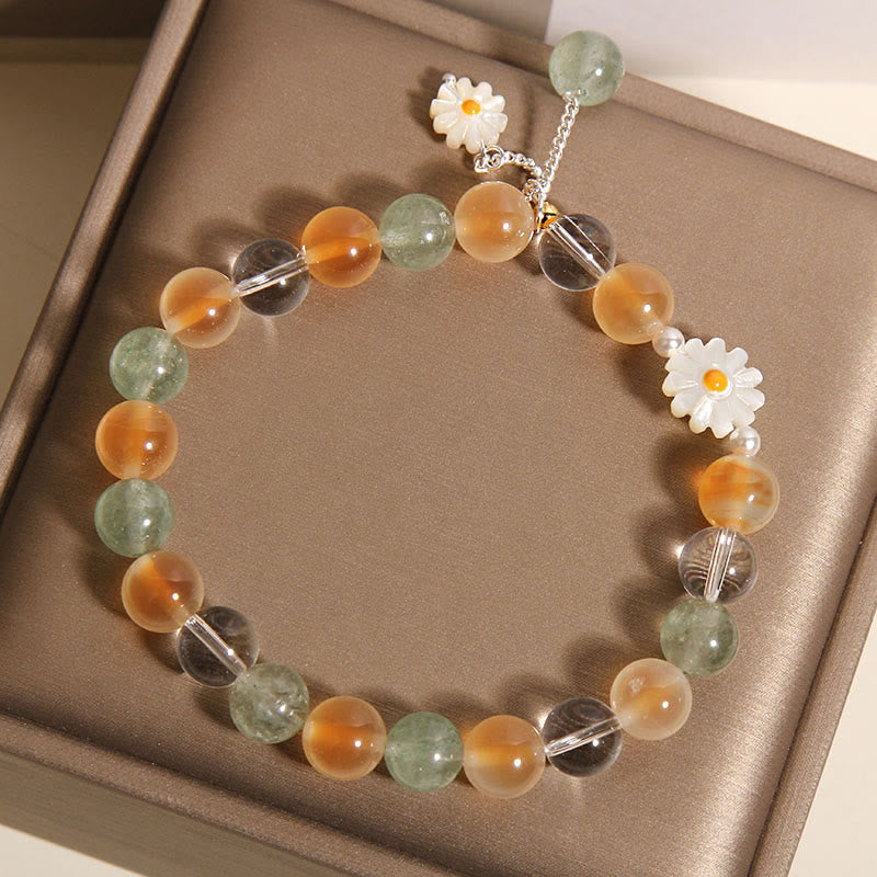 Buddha Stones Natuurlijke Daisy Candy agaat groene aardbeikwarts helende Armband - image 4