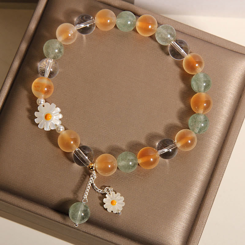 Buddha Stones Natuurlijke Daisy Candy agaat groene aardbeikwarts helende Armband - image 5