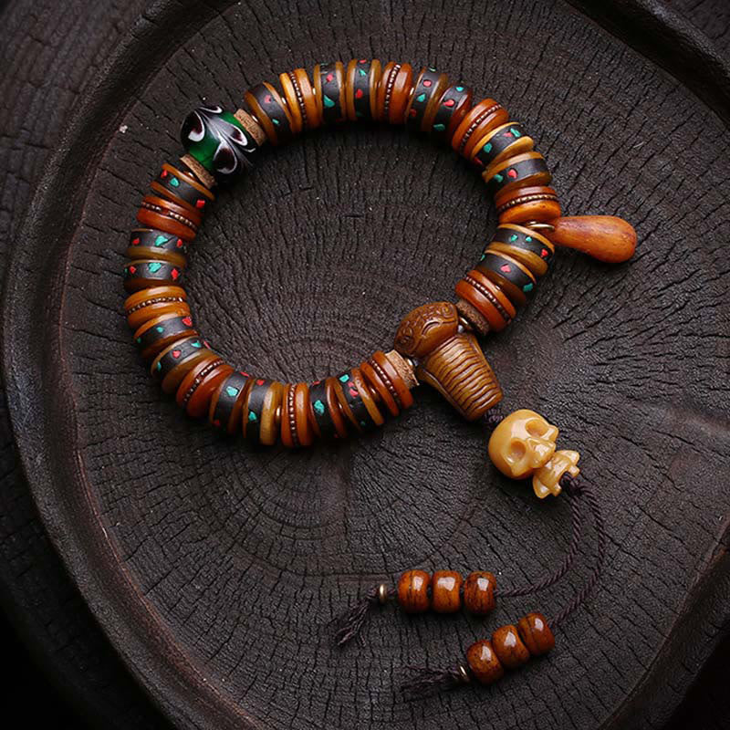 Buddha Stones Tibetaanse bottenkralen De Heer van het Lijkenbos Herinnering aan onze Vergankelijkheid Armband - image 1