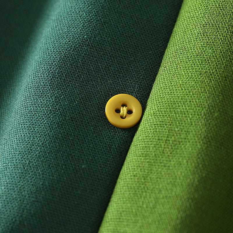 Buddha Stones Midi -jurk met Lange mouw en Zakken , in een patchwork-kleurblokdesign. - image 4