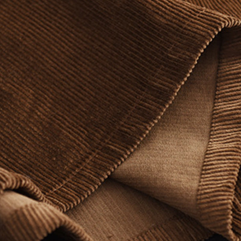 Buddha Stones Effen corduroy damesrok met Zakken , Lengte 7-8 - image 13
