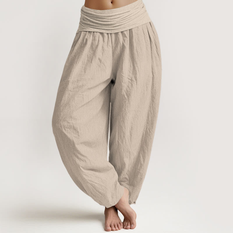 Buddha Stones Effen beige dames Taille met elastische taille, gemaakt van 100% Cotton . - Bruinen - US16, UK/AU20, EU48 (3XL) - image 0