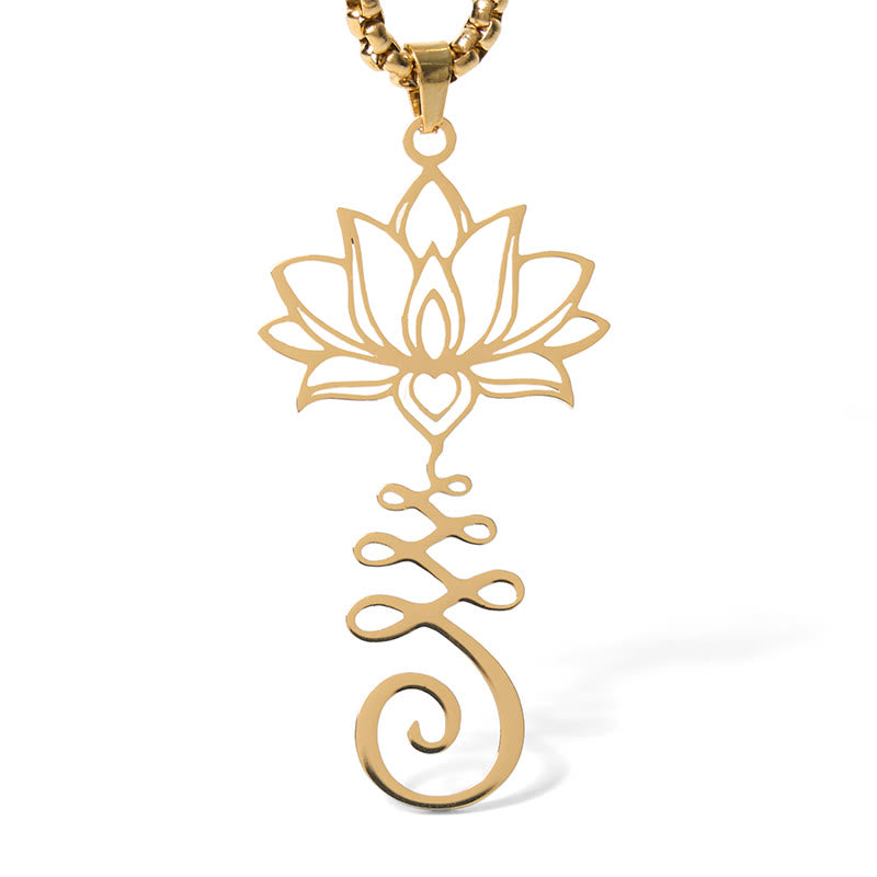 Buddha Stones Chakra-symbool, onregelmatig ontwerp, lotus, roestvrijstalen Ketting - image 12