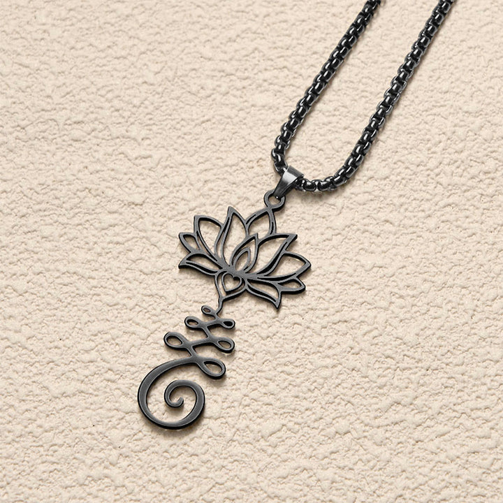 Buddha Stones Chakra-symbool, onregelmatig ontwerp, lotus, roestvrijstalen Ketting - image 15