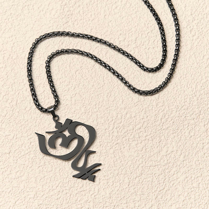 Buddha Stones Vintage OM-symbool geometrisch ontwerp roestvrijstalen Ketting - image 15