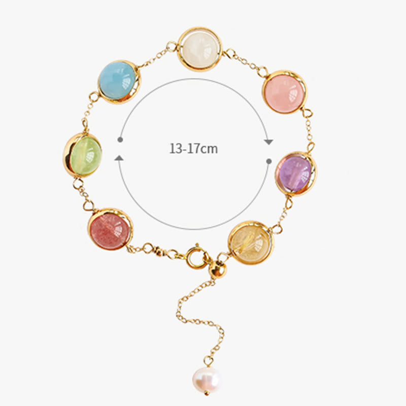 Buddha Stones Kleurrijke kristallen amethist aardbeikwarts Armband - image 12
