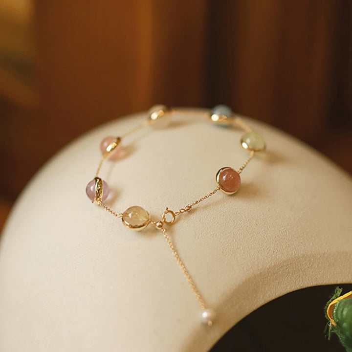 Buddha Stones Kleurrijke kristallen amethist aardbeikwarts Armband - image 11