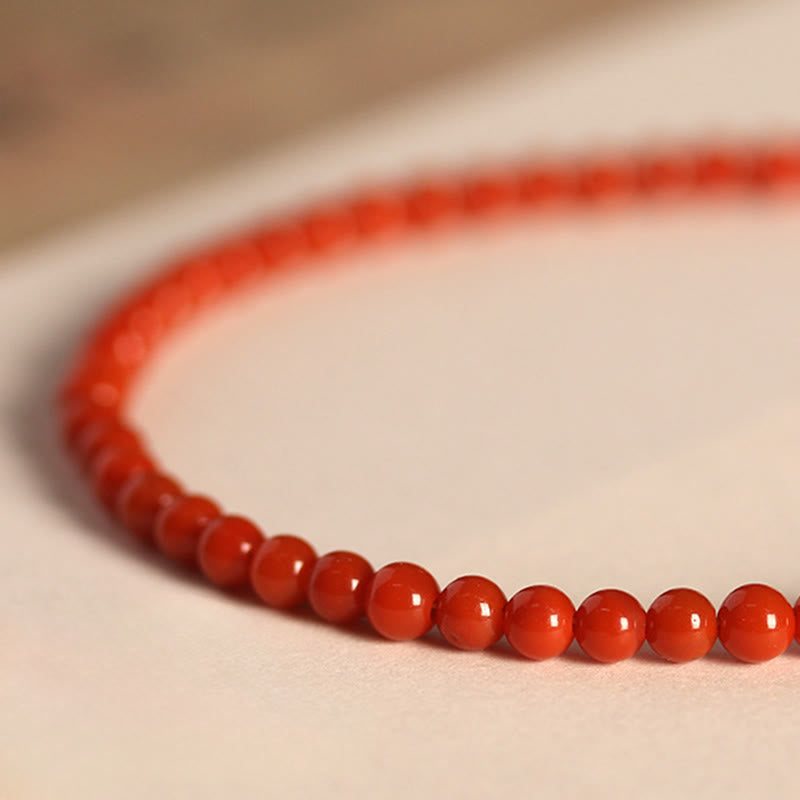 Buddha Stones 3 mm natuurlijke Zuid-rode agaat ultradunne kralen positieve Armband - image 8