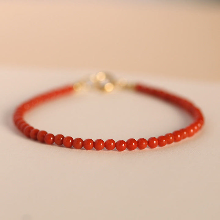 Buddha Stones 3 mm natuurlijke Zuid-rode agaat ultradunne kralen positieve Armband - 3 mm Zuidrode agaat (Polsomtrek: 14-17 cm) - image 6