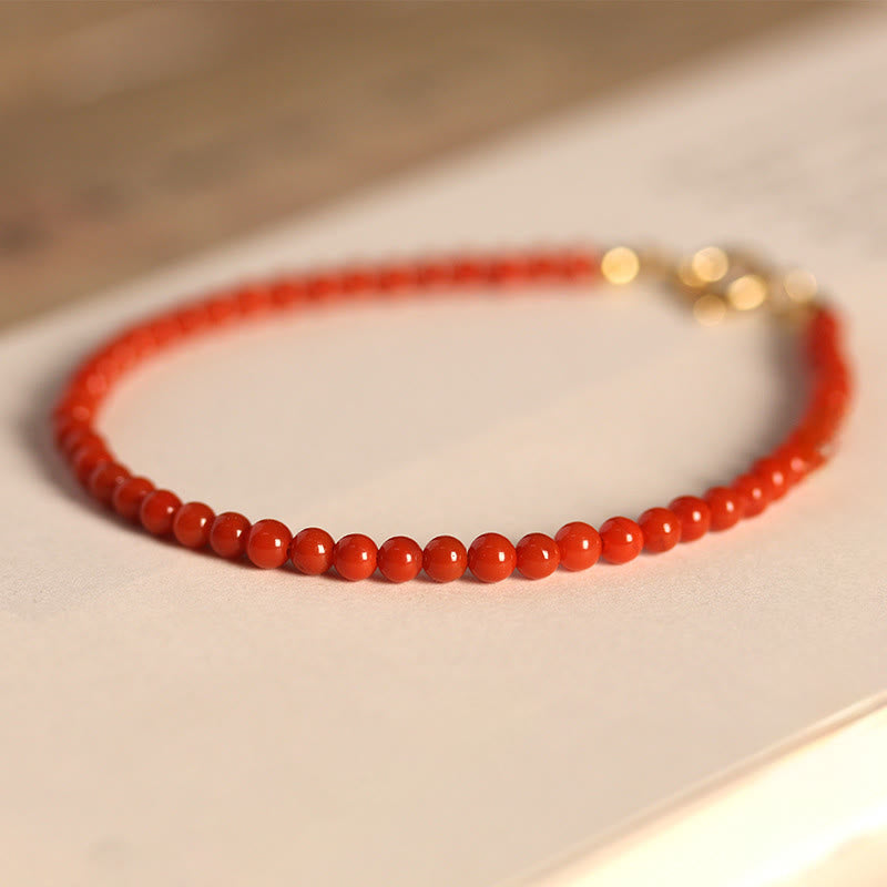Buddha Stones 3 mm natuurlijke Zuid-rode agaat ultradunne kralen positieve Armband - image 7