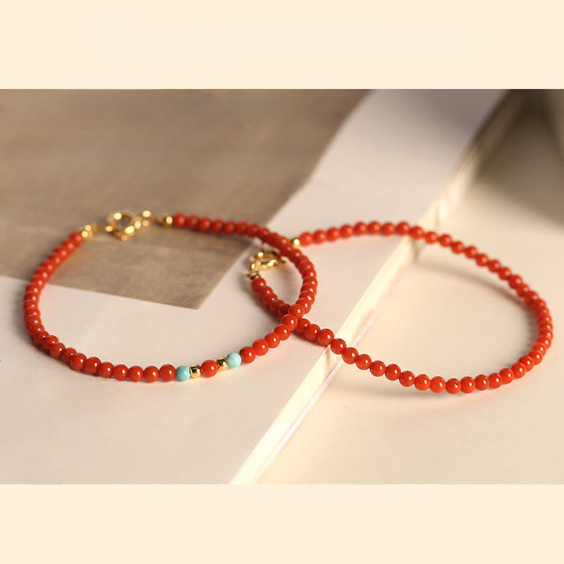 Buddha Stones 3 mm natuurlijke Zuid-rode agaat ultradunne kralen positieve Armband - image 9