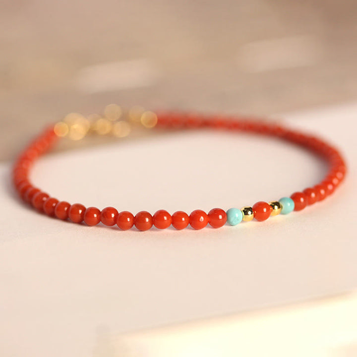 Buddha Stones 3 mm natuurlijke Zuid-rode agaat ultradunne kralen positieve Armband - image 2