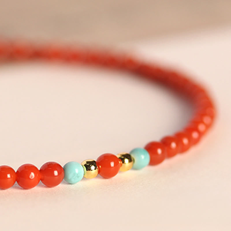 Buddha Stones 3 mm natuurlijke Zuid-rode agaat ultradunne kralen positieve Armband - image 3