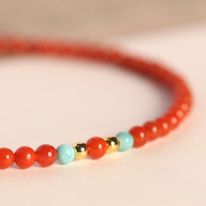 Buddha Stones 3 mm natuurlijke Zuid-rode agaat ultradunne kralen positieve Armband - image 3