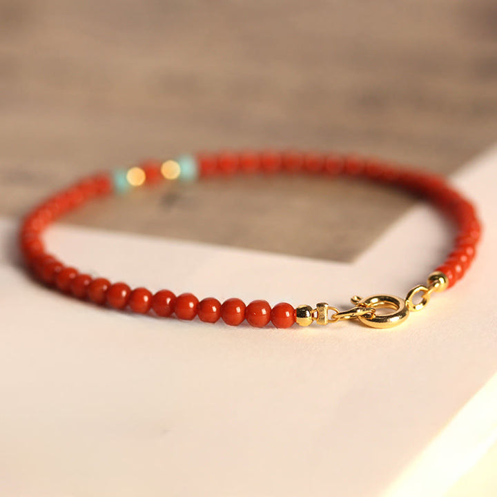 Buddha Stones 3 mm natuurlijke Zuid-rode agaat ultradunne kralen positieve Armband - image 1
