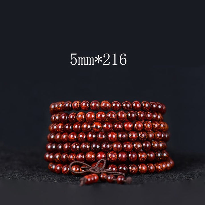 Buddha Stones Tibetaanse Armband met kleine rode sandelhouten blaadjes - 5mm*216 - image 7