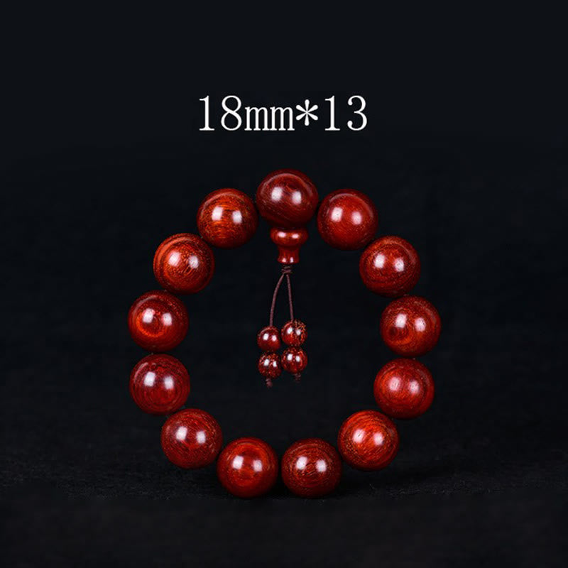 Buddha Stones Tibetaanse Armband met kleine rode sandelhouten blaadjes - 18mm*13 - image 9