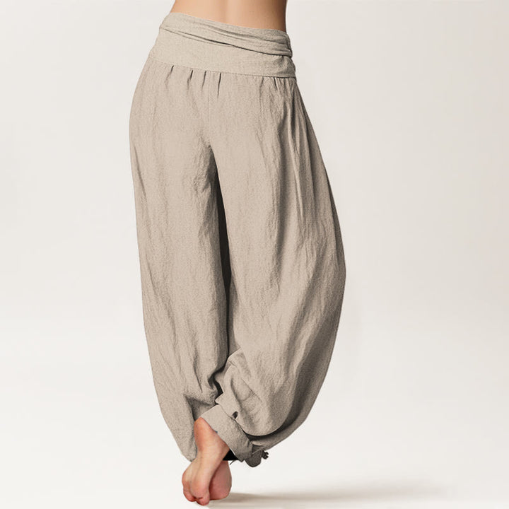 Buddha Stones Dames harembroek van 100% Cotton katoen met elastische Taille en Lotus Unalome-symboolpatroon - image 1