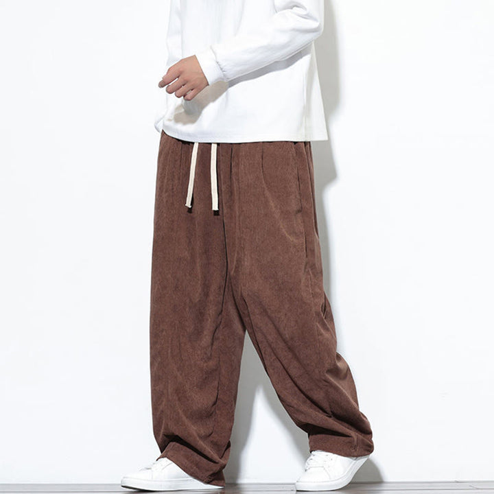 Buddha Stones Effen heren harembroek van puur corduroy met Zakken. - image 32