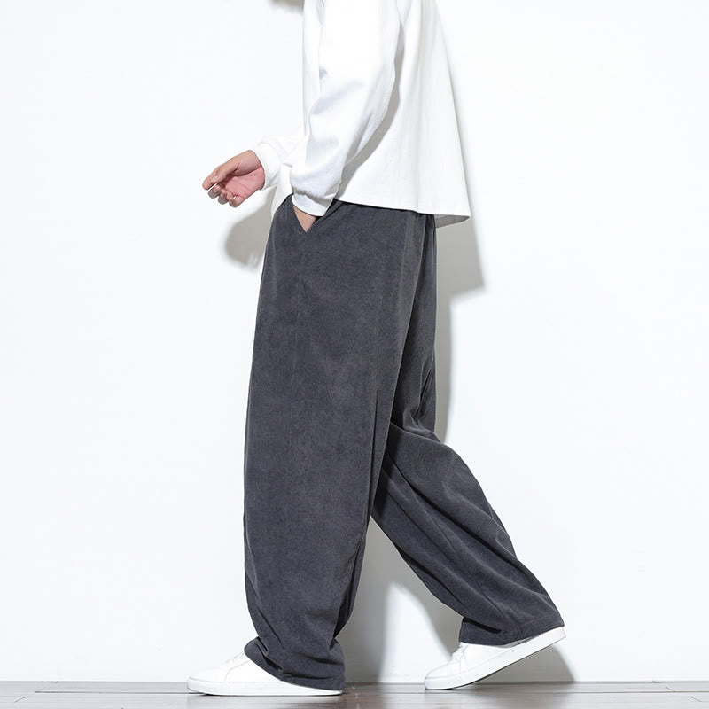 Buddha Stones Effen heren harembroek van puur corduroy met Zakken. - image 15