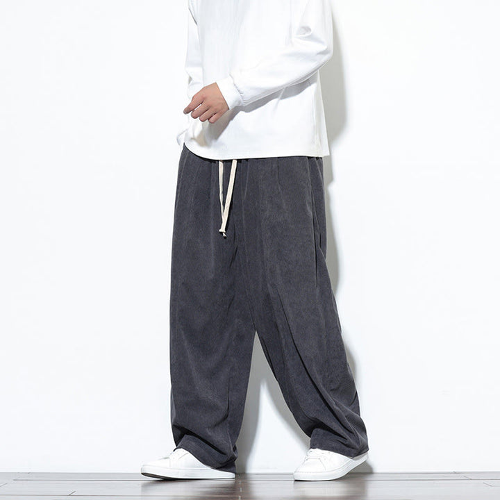 Buddha Stones Effen heren harembroek van puur corduroy met Zakken. - image 13