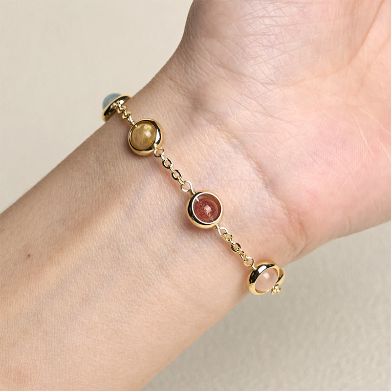 Buddha Stones Kleurrijke kristallen amethist aardbeikwarts Armband - image 15