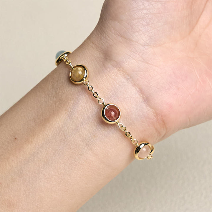 Buddha Stones Kleurrijke kristallen amethist aardbeikwarts Armband - image 15