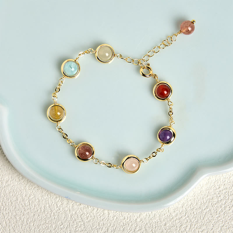 Buddha Stones Kleurrijke kristallen amethist aardbeikwarts Armband - image 13