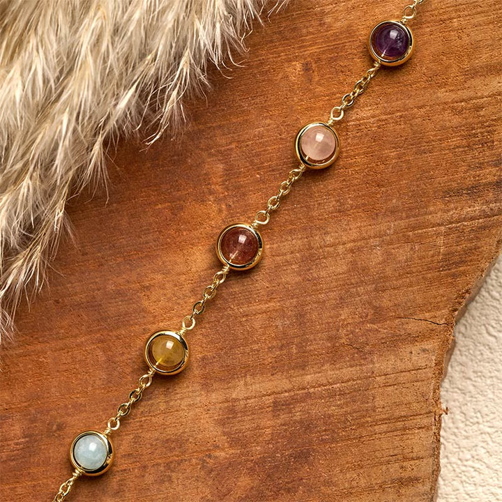 Buddha Stones Kleurrijke kristallen amethist aardbeikwarts Armband - image 14