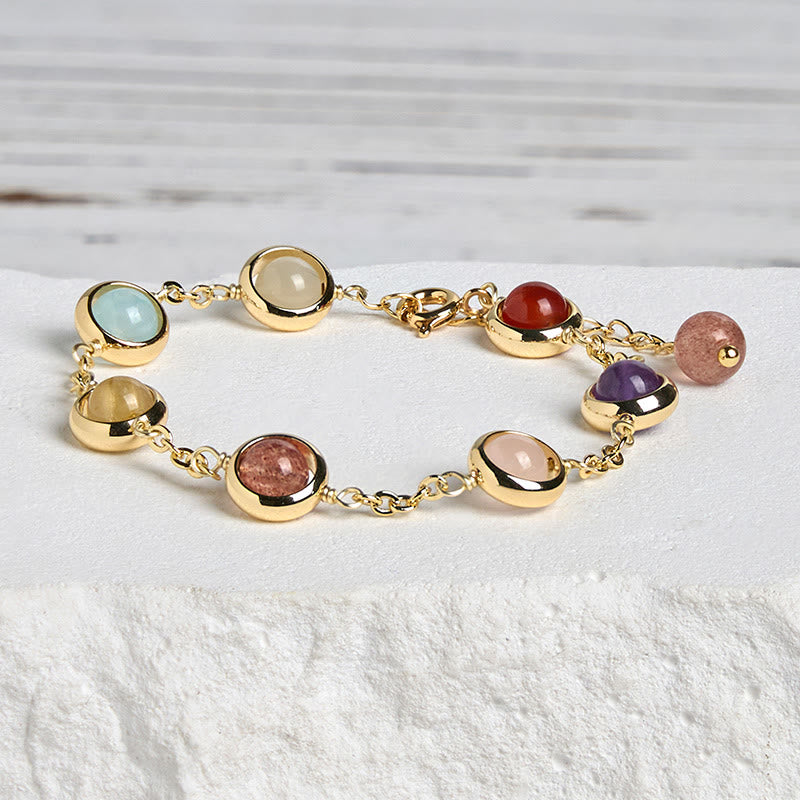 Buddha Stones Kleurrijke kristallen amethist aardbeikwarts Armband - image 2